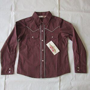 Cumberland Outfitters Ely Cattleman Girl's Long Sleeve Snap Printed Western Shir
